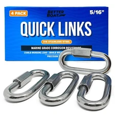 316 Stainless Steel Locking Carabiner Threaded Quick Link Chain Link Connecto...