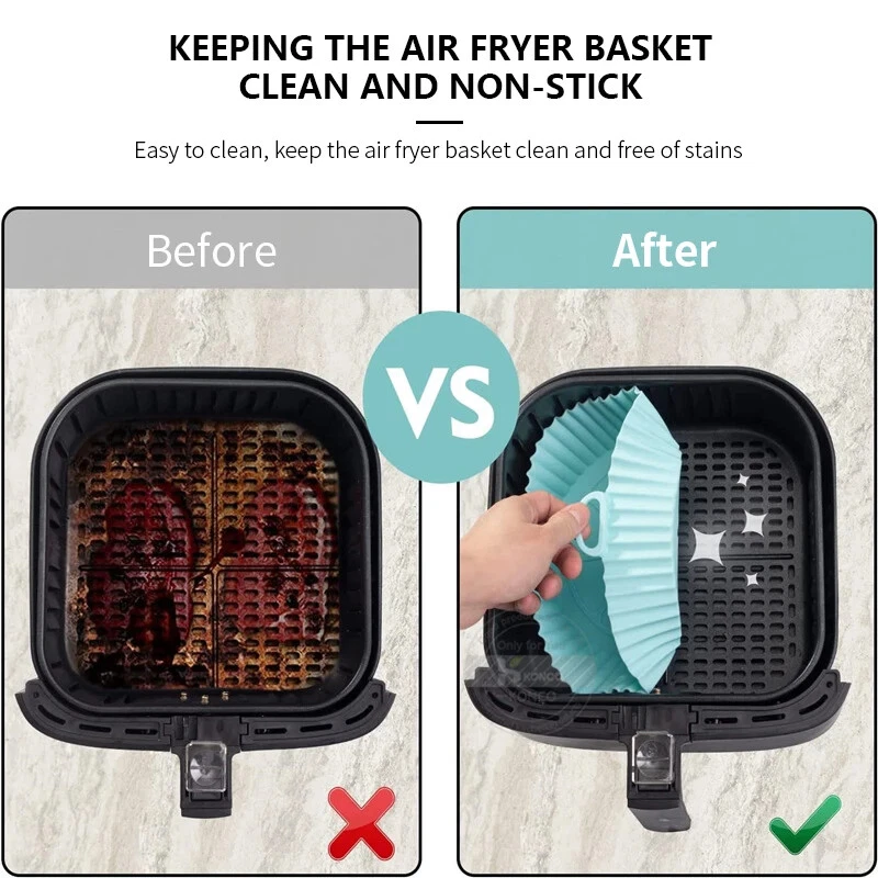 Air Fryer Silicone Pot Round Reusable Air Fryers Oven Baking Tray