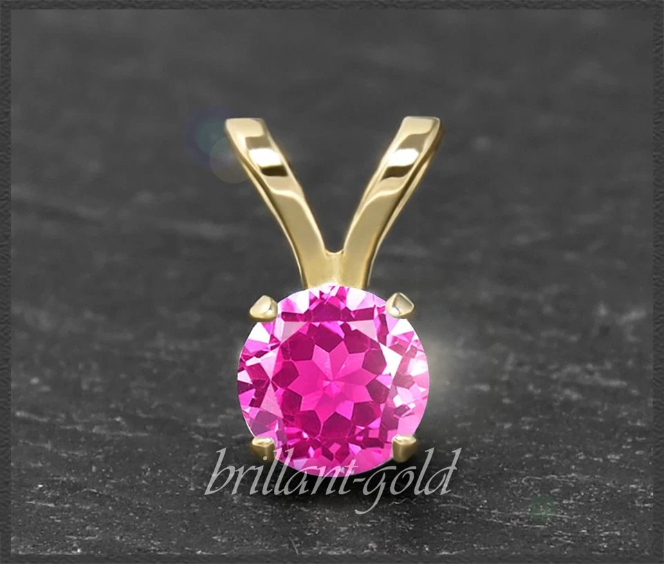 Anhänger aus 585 Gold, pinker Topas 4, 5, 6, 7 mm, Gleiter in Gelbgold, Weißgold - Bild 2 von 4