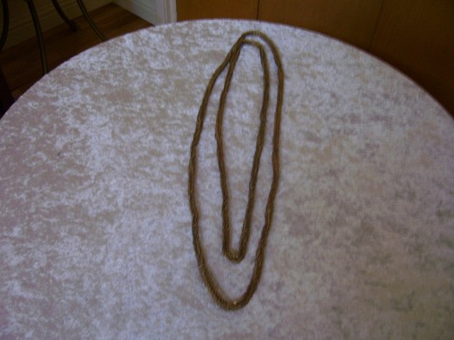 Antique Vtg. Chinese Art Deco Sterling Gold Vermeil Long Necklace - Picture 7 of 12