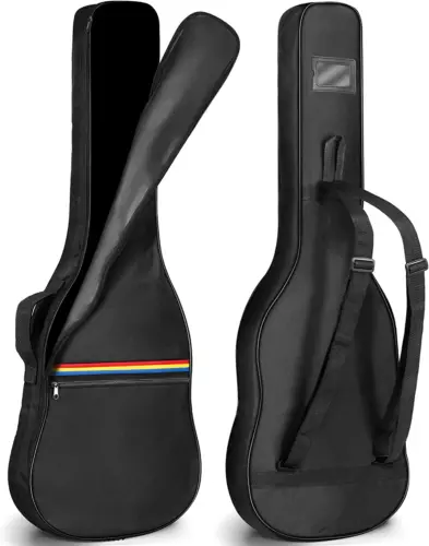 Guitar Case Electric Soft Padded Cover Heavy Duty Gig Bag With Straps Black