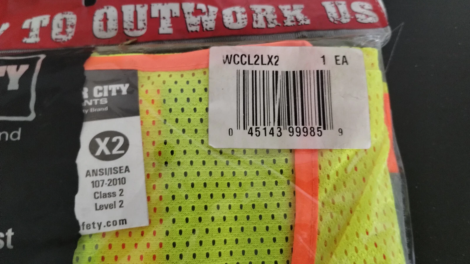 LOT OF 6 MCR Class 3 Polyester Mesh Safety Vest Zipper Lime WCCL3L MED & XL - product detail image 9
