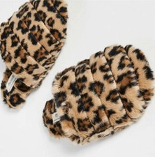Madewell Women's Scuff Slippers in Leopard Size 6M MB847 MSRP39.50 Cozy Soft
