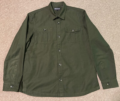 Mens XL Barbour Regular Fit Long Sleeve Button Down Up Oxford Shirt Green 