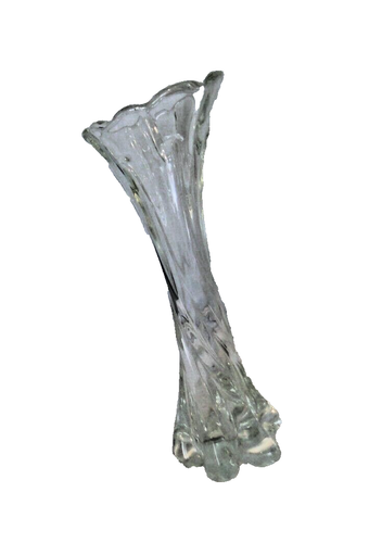 VASE EN VERRE MOULE TORSADE STYLE SOLIFLORE VINTAGE - Picture 3 of 6