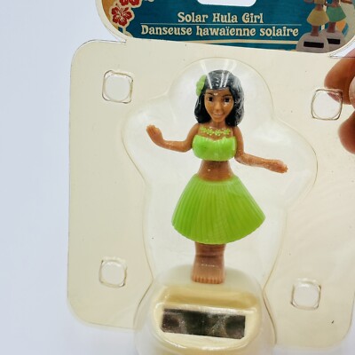 Solar Powered Hula Girl Dancing Hawaiian Doll Sun Catcher Green