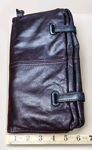 Coach 14085 Cambridge borsa pochette da polso bordeaux pelle nera $298,00 - Foto 2 di 13