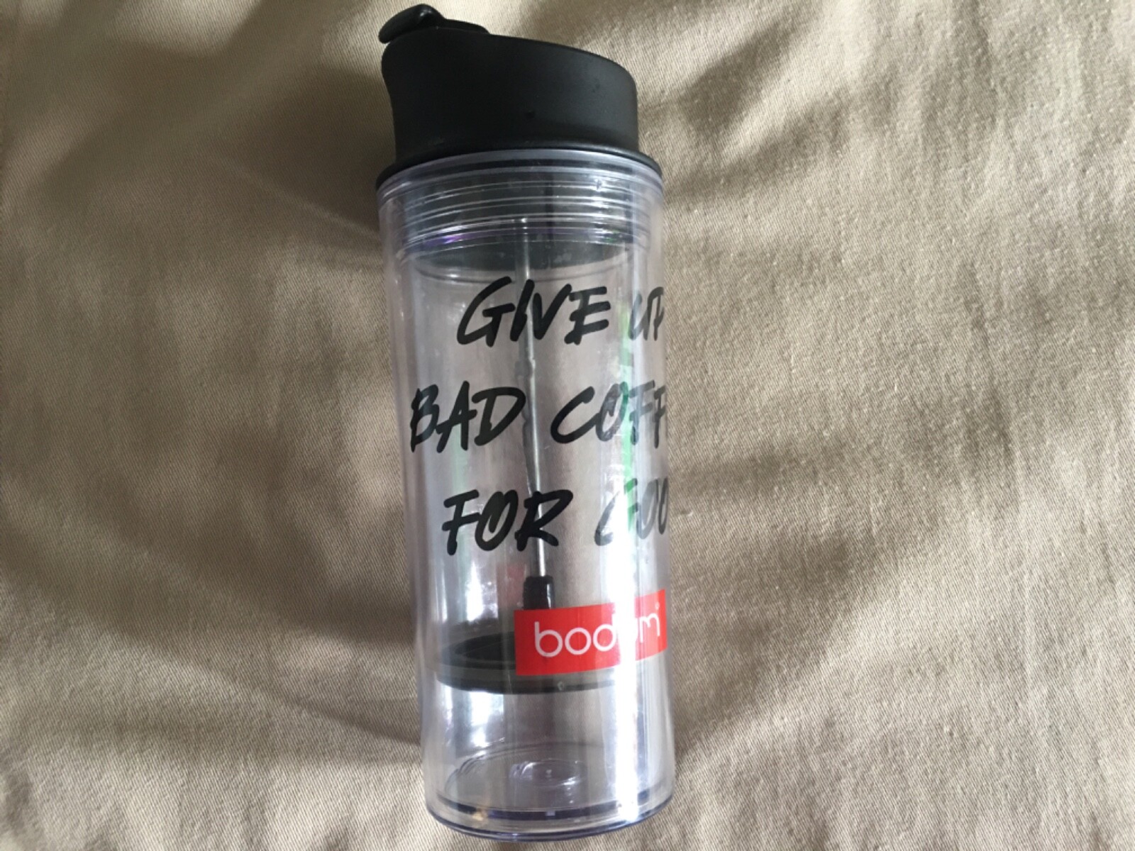 Travel To-go Clear Tumbler Mug Cup Tea Work Commute