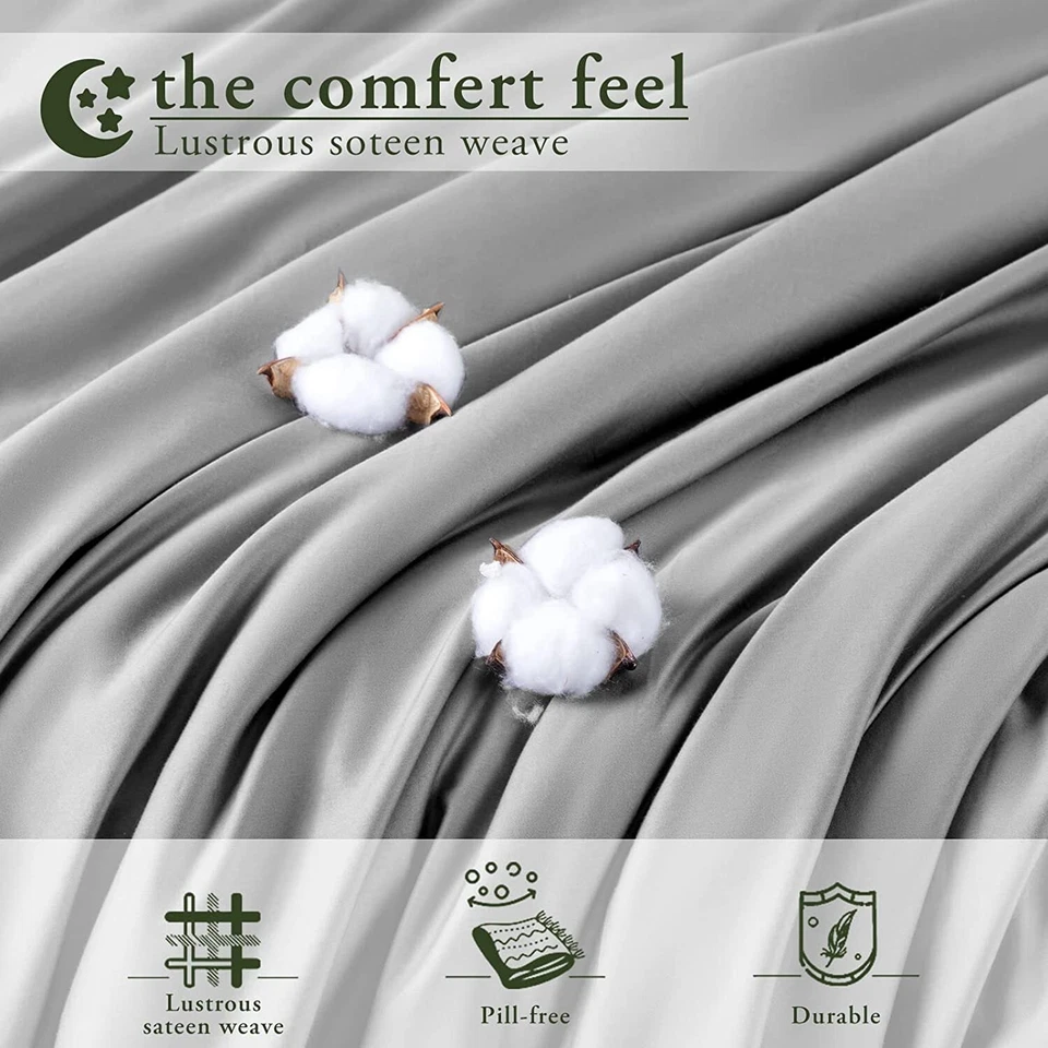 Juego de sábanas 4 piezas 100 % algodón egipcio confort 1000 unidades bolsillo profundo LBRO2M Foto 4 de 4