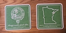 TWO (2) GREEN CASTLE DANGER BEER COASTERS TWO HARBORS, MN