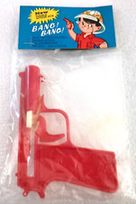 Dime Store Red Plastic Pop Gun 1970s NOS MIP New Hong Kong Read