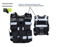 1206 Sicherheitsweste Security Weste Einsatzweste Hundeführer m. 2x Gartis-Patch