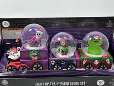 Disney Nightmare Before Christmas Train Waterglobe Light Up & Musical Jack Sally
