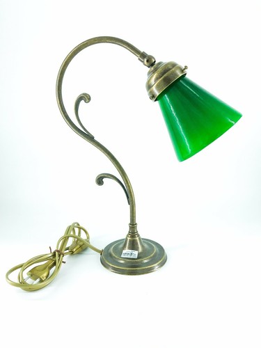 Lampe de Bureau Vintage Banquier : Style Rétro avec Abat-jour en Verre
