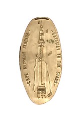 Starlink Space X NASA Rocket Ship Cape Kennedy FL Star Link Elongated 1969 Dime
