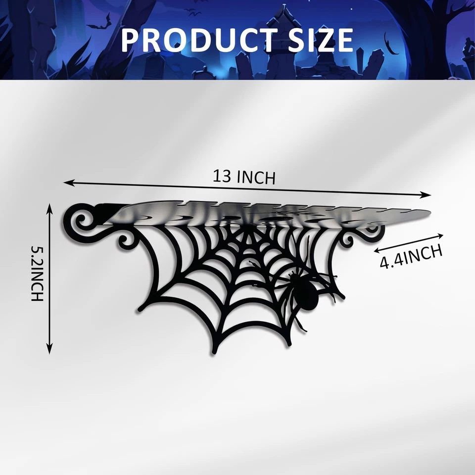 2件装哥特式金属蜘蛛网架-哥特装饰架用于水晶展示... — 第 2/4 张图片