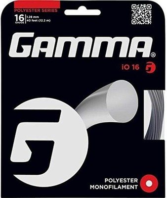 THREE (3X) SETS: GAMMA ''iO 16'' (128) BLACK CO-POLYESTER TENNIS STRINGS