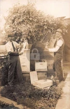 Bee Keepers Kansas City Missouri Hives Honey Benson Apiarist RPPC Postcard COPY