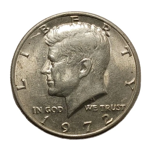 1972 Half Dollar AU Kennedy Half Dollar Philadelphia Minted 50 Cent Coin