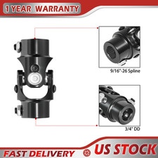 916 26 Spline X 34 Dd Single Steering U Joint Shaft Rat Street Rod Black