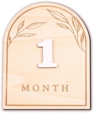 Baby Monthly Milestone Signs Wooden Wood Discs Boho Photo Prop Decor Gift