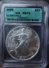 2006 Silver Eagle One OZ Fine Silver-One Dollar,  ICG-MS 70