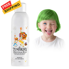 Green Temporary Hair Color Spray for Kids, Instant Colored Dye
