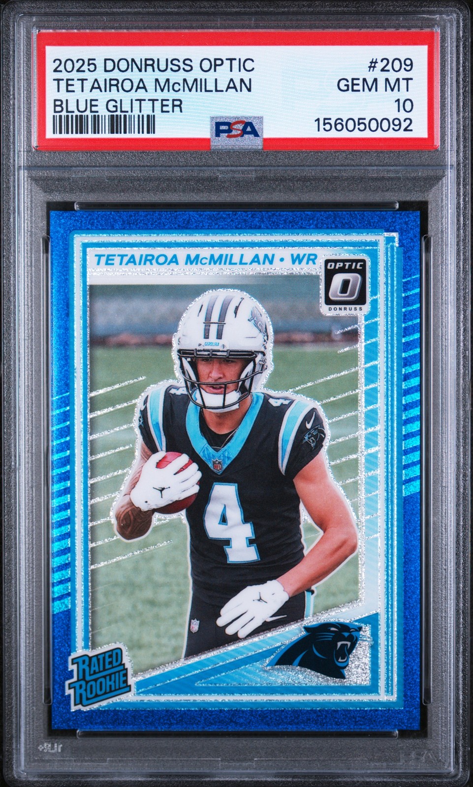 Tetairoa McMillan Panini Donruss Optic #209 Blue Glitter