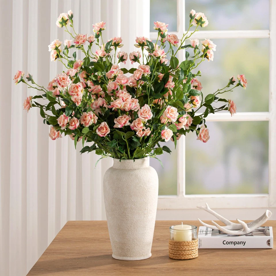 Ceramic Flower Vase, 11 Inch Large White Flower Vase Tall Rustic Farmhouse De... - Image 4 of 4