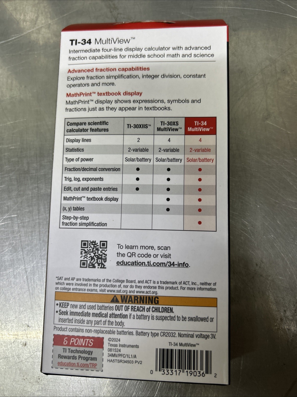 Texas Instruments TI-34 MultiView Scientific Calculator