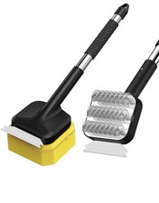 Steam Grill Brush and Scraper Bristle Free with Stainless Steel Cleaning Head, S