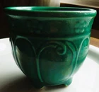 Vintage SHAWNEE 3.5" Green Flower Pot JARDINIERE Planter USA