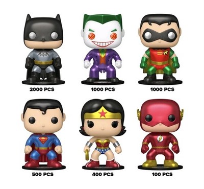 Funko Pop! Random Mystery DC Comics (Metallic) mit Pop! Protector Limited