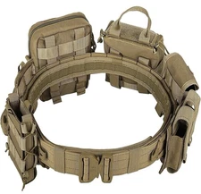 YAKEDA Molle Battle Belt with Accessories -Tactical Combat Belt Quick Release Ri