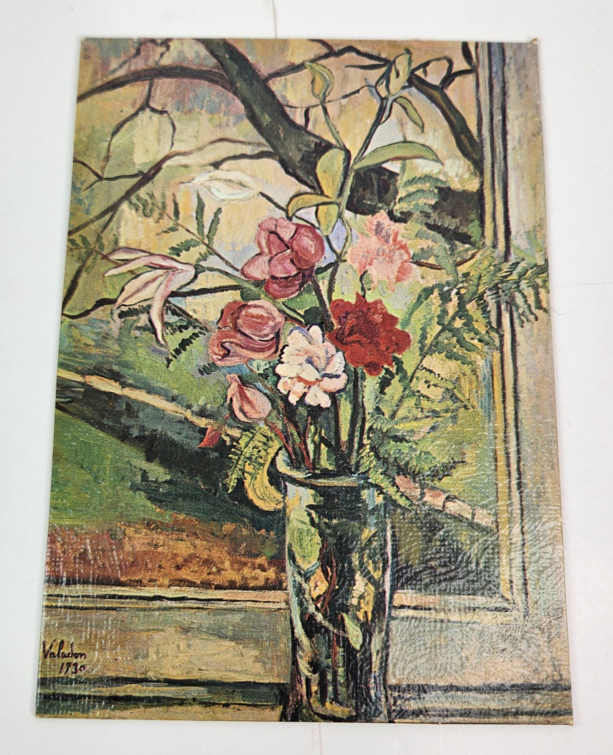 Suzanne Valadon Bouquet of Flowers in Front of a Window 5" x 7" Framed