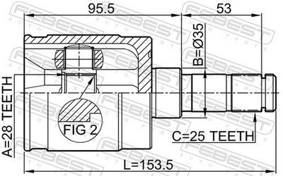 For FEBEST 0311-GDLH INNER CV JOINT LEFT 28X35X25