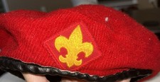 Older Boy Scouts of America Official Headwear Red Beret Hat 100% Wool Medium #1