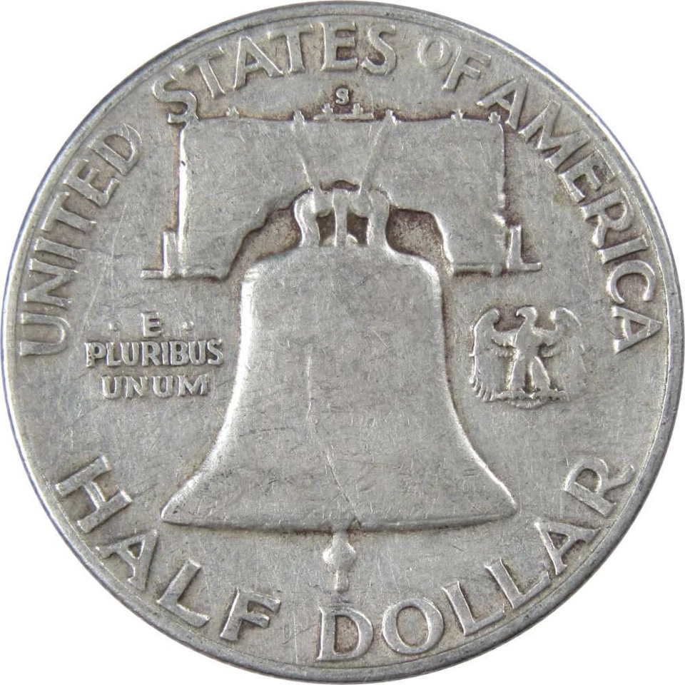 1952 S Franklin Half Dollar Circulated Silver 50c Coin Collectible - Image 2 of 2