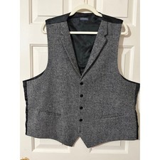 Madison Men s Wool Blend Dress Vest Gray/Black Size XXL
