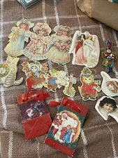 11 Vintage Kitty Cucumber Christmas Ornaments B. Shackman Merrimack Cardboard