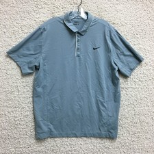 Nike Golf Polo Shirt Large Adult Blue Standard Dri Fit Swoosh Short Sleeve Men L