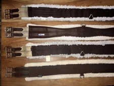 Lot of (6) Fleece Hunter Girths - various sizes 46”-56”
