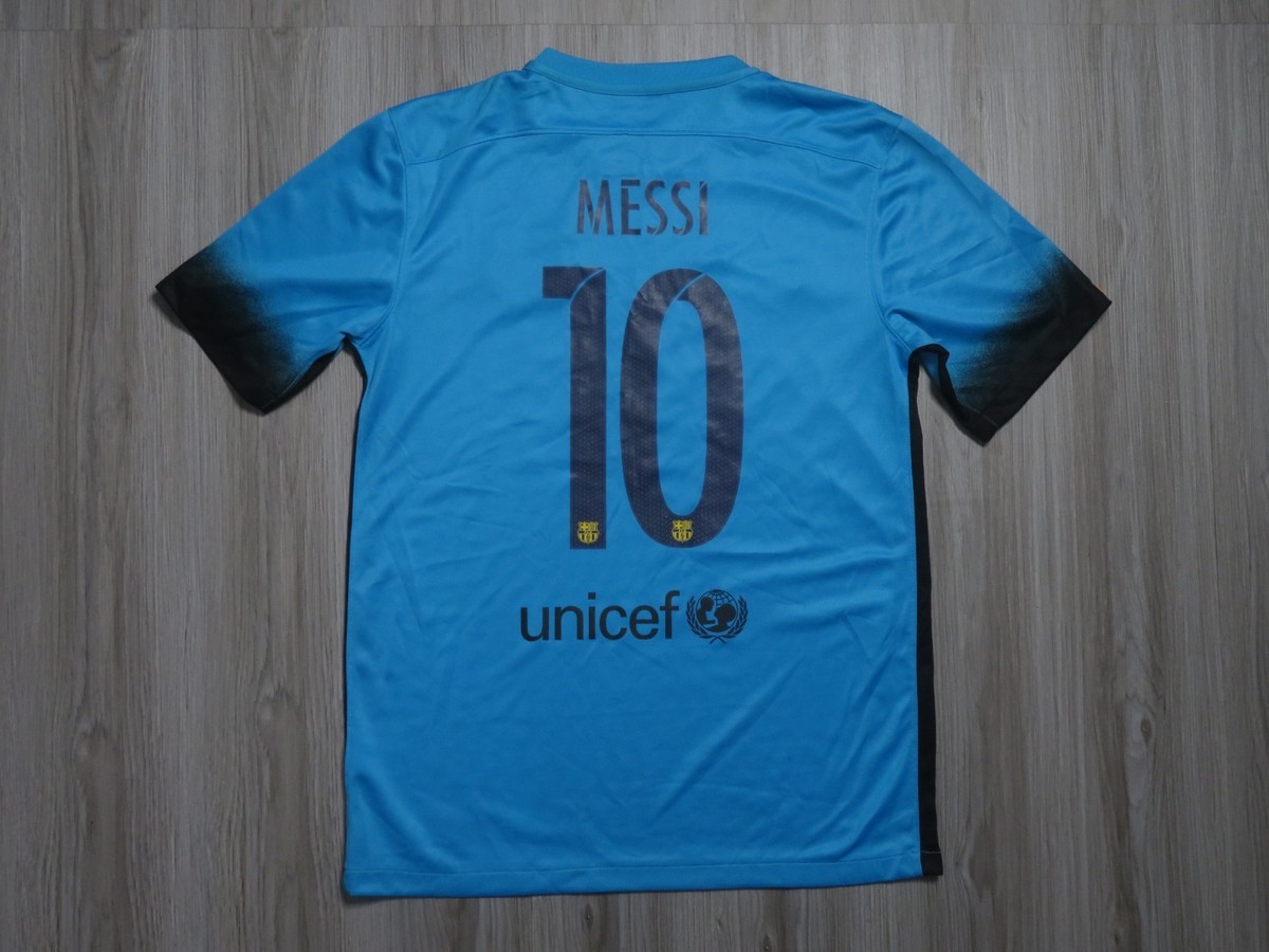 Nike Mens FC Barcelona 2015 3rd Kit Blue Soccer Jersey Adult