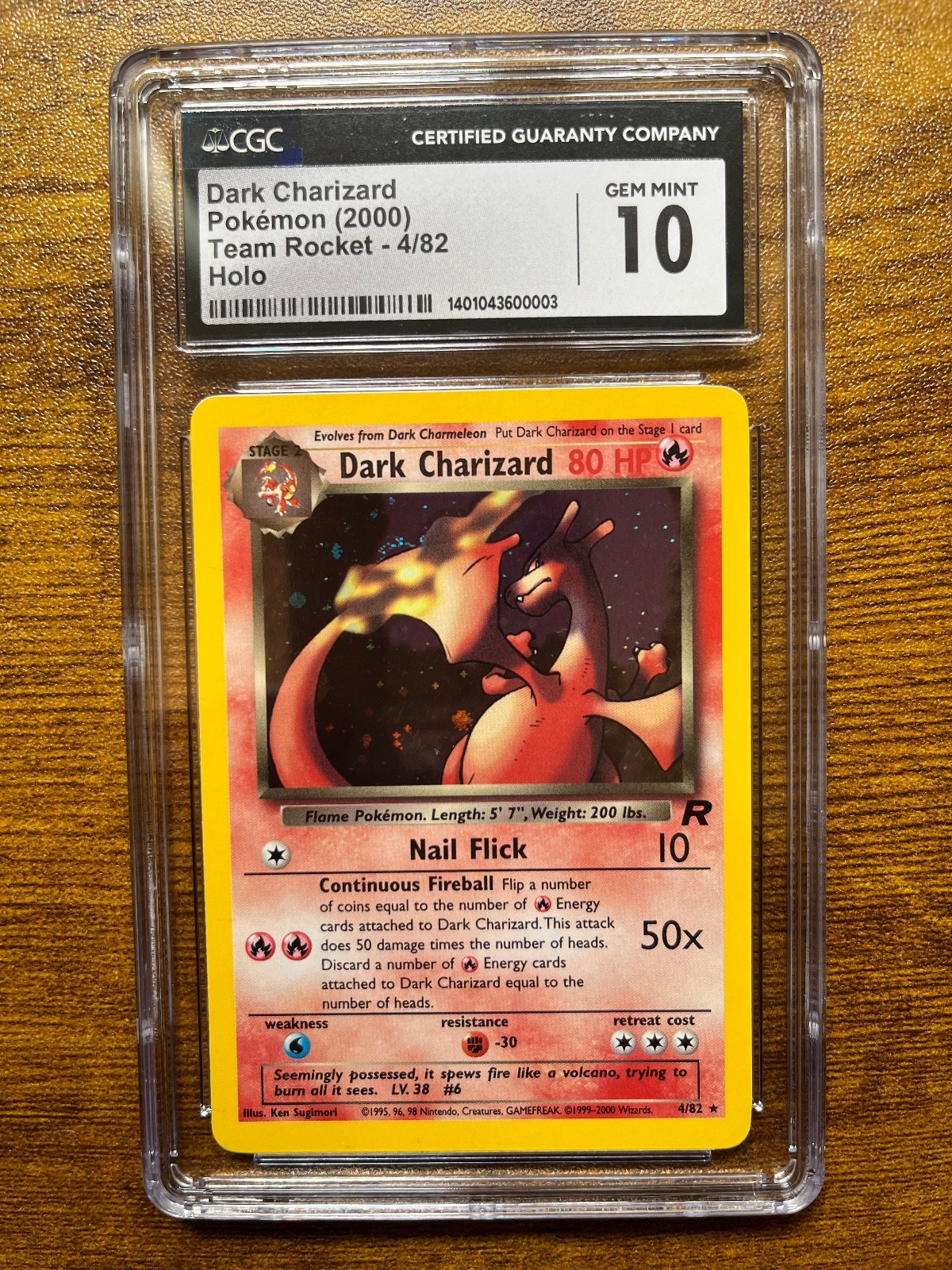 CGC 10 GEM MINT 💎 Dark Charizard 4/82 Team Rocket Holo