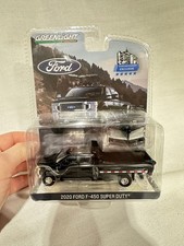 2020 Black F-450 Pickup w/ Dumpbed & Plow By Greenlight 1/64th Scale