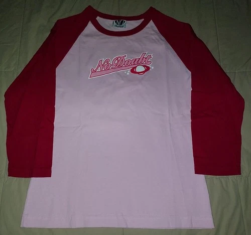 NO DOUBT 3/4 SLEEVE T SHIRT LARGE PUNK ROCK BASEBALL 90s 1990s vintage concert t-shirt, vintage, size L, single stitch, B+ condition