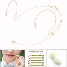 For Wireless System Double Earhook Headset Mic Headworn Microphone Beige Replace