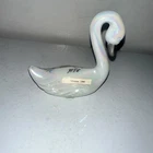 Fenton Art Glass Iridescent Swan Figurine 25th Anniversary Hand Painted signed