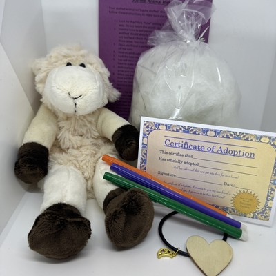 Lamb Sheep 10  DIY Unstuffed Animal Stuffing Kit Make Your Own Plush Full Kit!