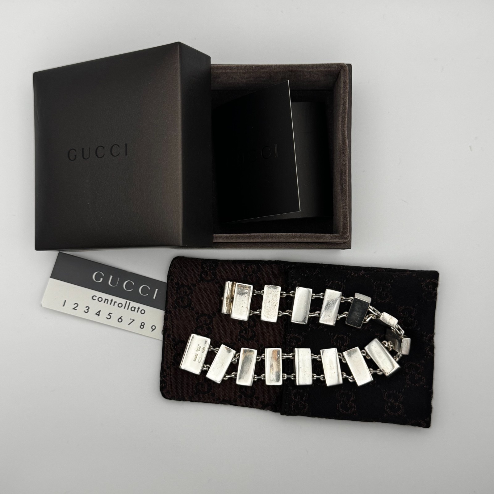 𝔾𝔾 Vintage Authentic GUCCI Solid Sterling Silve… - image 6